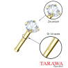 Piercing nez or jaune 14 carats et zirconium 3 mm