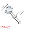 Piercing nez or blanc 14 carats et zirconium 3 mm