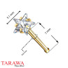 Piercing nez doré étoile zircon – tige droite 0.8 mm