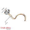 Piercing Nez Or Rose 3mm avec Strass Blanc