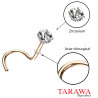 Piercing Nez Or Rose 3mm avec Strass Blanc