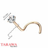 Piercing Nez Or Rose 2.5mm avec Strass Blanc
