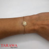 Bracelet plaqué or fleur