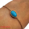 Bracelet en plaqué or avec perle ovale turquoise