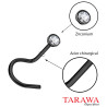 Piercing nez en acier chirurgical noir avec cristal solitaire