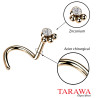 Piercing nez acier chirurgical or rose avec cristal et détails perlés