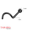 Piercing nez titane anodisé noir bille 2mm