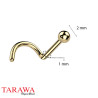 Piercing nez titane anodisé doré bille 2mm