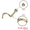 Piercing nez titane anodisé doré bille 2mm