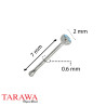 Piercing nez en argent 925 strass de 2mm