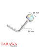 Piercing nez tige L pierre opale 2.5mm