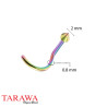 Piercing nez courbé spike 2mm multicolore