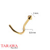Piercing nez courbé spike 2mm doré
