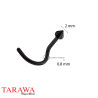 Piercing nez courbé spike 2mm noir