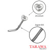 Piercing nez en argent tige L cœur strass couleur