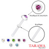 Piercing nez acrylique tige micro bille cœur strass