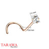 Piercing nez courbé strass griffé avec carré de 2.5mm