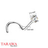 Piercing nez courbé acier chirurgical strass carré 2,5 mm