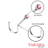 Piercing nez acier chirurgical cristal rose 2mm tige 1mm