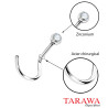 Piercing nez acier chirurgical cristal blanc 2mm tige 1mm