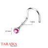 Piercing nez boule strass en 2.5mm tige 1mm