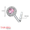 Piercing nez tige en L embout rond strass