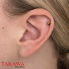 Piercing labret bille Rasta vert jaune rouge - Tarawa.com