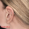 Piercing Fer à cheval en titane or rose serti de CZ