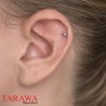Piercing acier noir et étoila strass pour oreille, cartilage hélix tragus