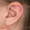Piercing étoile zirconium tige acier doré - Tarawa.com