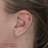 Piercing labret en titane bille 3mm