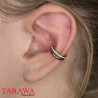 Piercing double anneau avec strass en titane argent