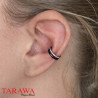 Piercing double anneau avec strass en titane noir