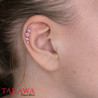 Piercing oreille en titane cinq opales rose  - Tarawa.com