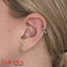 Piercing anneau en titane 5 perles CZ