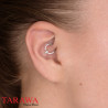 Piercing anneau titane avec strass et pierre opale argent