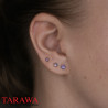 Lot de piercing hélix tragus acier avec opale violet - Tarawa.com