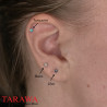 Piercing Oreille Acier chirurgical cristal - Tarawa.com