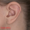 Piercing oreille acier couleur étoile strass