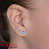 Piercing oreilles opale bleu ciel