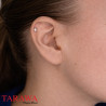 Piercing oreille or blanc bille strass