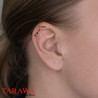 Piercing labret classique titane arc en ciel bille 3 mm - Tarawa.com
