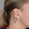 Piercing anneau chaine oreille noir