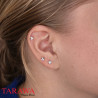Piercing tragus cristal griffé acier noir - Tarawa piercing