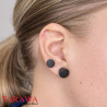 Faux écarteur oreille de 8 mm en bois couleur noir - Tarawa Piercing
