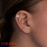 piercing oreille motif lèvre cristal blanc - Tarawa piercing