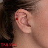 Piercing oreille pendentif bille strass rouge - Tarawa piercing