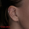 Piercing oreille pendentif bille strass blanc irisé- Tarawa piercing