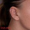 Piercing oreille acier doré cristal rond - Tarawa Piercing