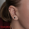 Piercing oreille noir cristal rond noir - Tarawa Piercing